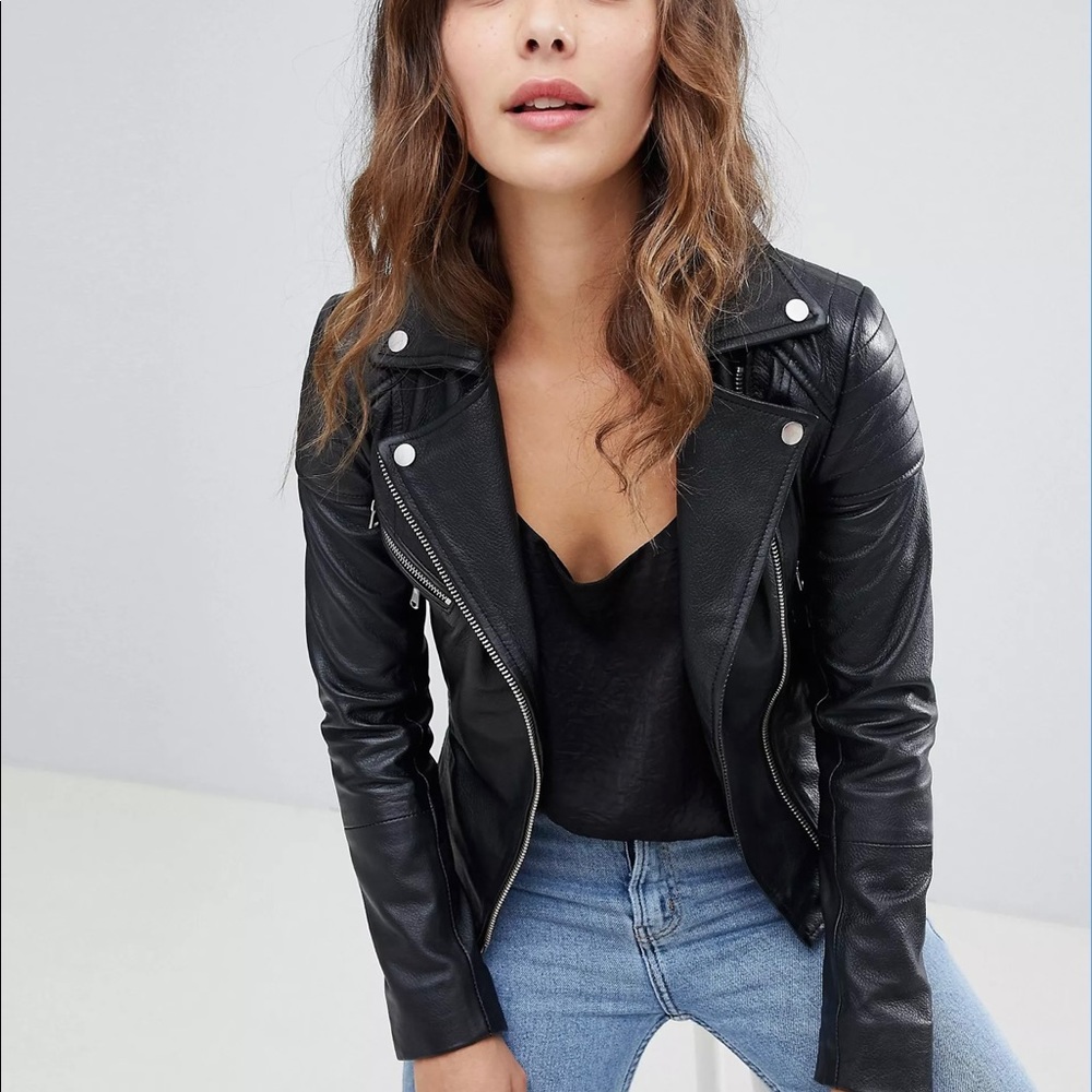 Barney’s Original 100% real leather jacket EUC us 10/uk 14